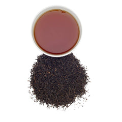 Harney & Sons close-up of Keemun loose leaves, shows leaf quality and rich color benefit