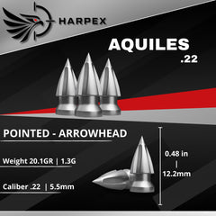 HARPEX pellets beside a coin for scale to confirm .22 cal size and compatibility
