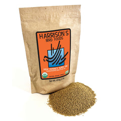 Harrison's Bird Foods front packaging showing product name and benefit