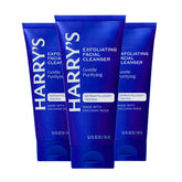 Harry's front packshot showing three 5.1 fl oz bottles and clear product benefit