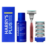 Harry's front packaging showing kit components and straightforward benefits