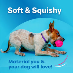 Hartz DuraPlay three neon balls side by side for easy visibility