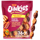 Hartz packaging front view showing Oinkies Hearty Kabobs and product benefits