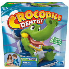 Hasbro Crocodile Dentist front view showing playful crocodile and clear teeth