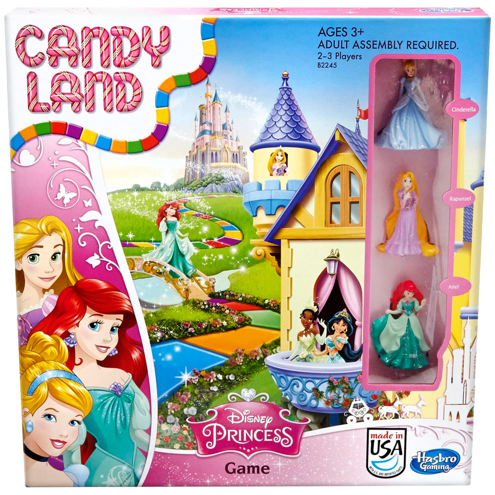 Hasbro Gaming front box showing Disney Princess Candy Land, bright gift-ready packaging
