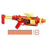 Hasbro Nerf FlareFusion front view showing blaster styling and quick-play benefits