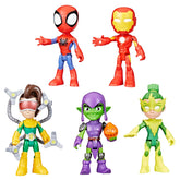 Hasbro Spidey front packaging showing full five-figure set and gift-ready display