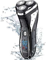 Hatteker front view showing rotary shaver for efficient close shaves