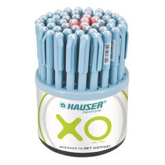 HAUSER XO front packaging showing tumbler of 50 pens and color mix benefit