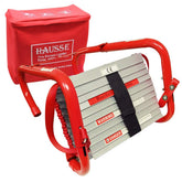 Hausse front packaging showing ladder in carry bag for compact storage and quick access