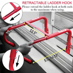 Hausse retractable hook detail demonstrating secure window-frame attachment