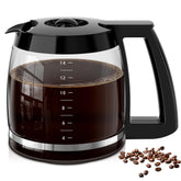 HBCyole front view glass carafe showing clear pot and ergonomic handle benefit durability