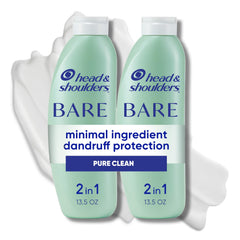 Head & Shoulders front packaging showing BARE Pure Clean twin pack and benefits