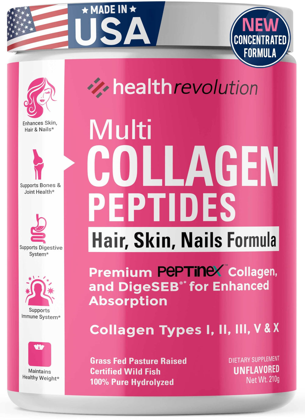 Health Revolution front jar image showing clean label and benefits