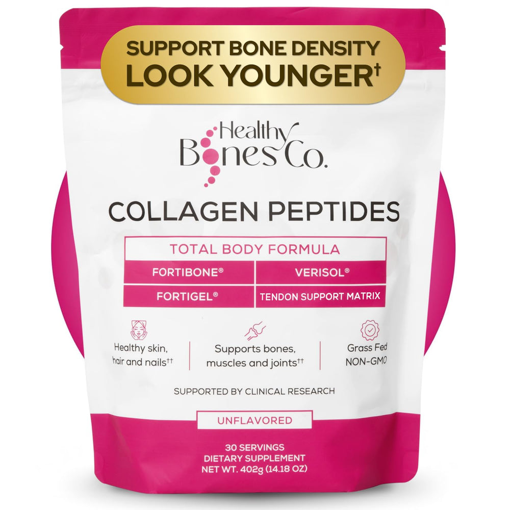 Healthy Bones Co. front packaging showing product name and benefits