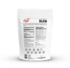 Hearthy Foods open 16oz bag displaying powder for easy measuring and use