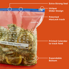 Hefty expandable bottom displayed open to fit bulky items and stand