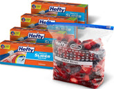 Hefty front packaging showing 4-pack and 100 total for easy stocking