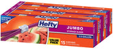 Hefty front box display showing three boxes and savings benefit