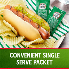 HEINZ jar with relish and cucumbers highlighting natural ingredients