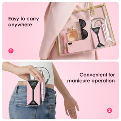 HELIVIVE kit spread with 11 bits and 38 sanding bands for versatile nail work