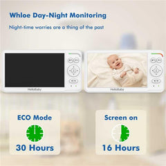 HelloBaby monitor being held hands-on for portability and easy viewing benefit