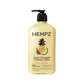 Hempz front bottle showing sweet pineapple honey melon scent for refreshing hydration
