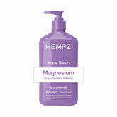 Hempz bottle front packaging showing calming magnesium formula and benefits
