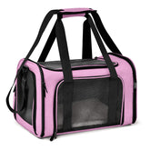 Henkelion front view pink carrier showing secure closure and portability benefit