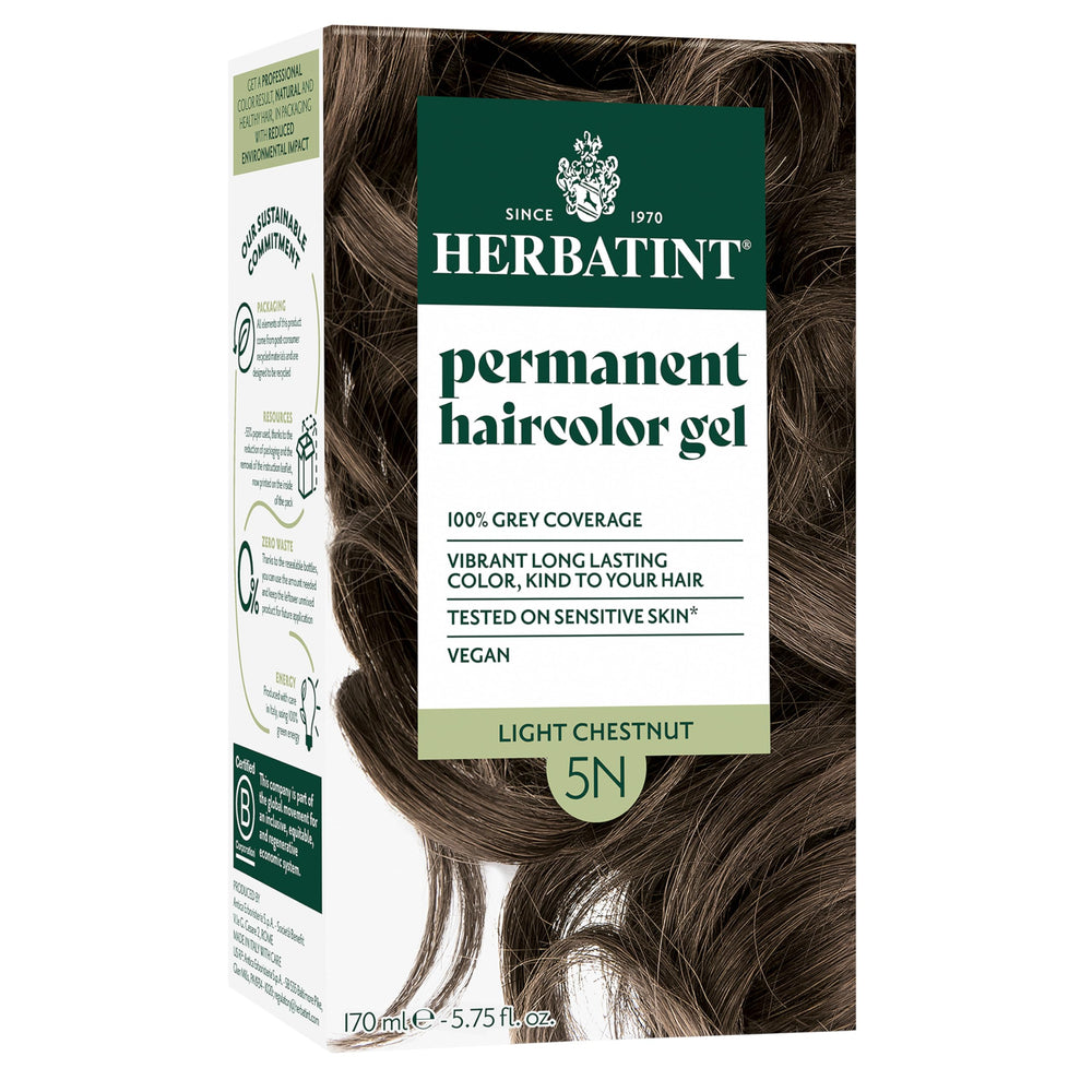 Herbatint front packaging showing 5N light chestnut brown and benefits