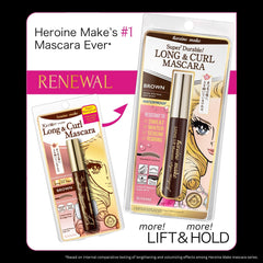 Heroine Make before and after lash swipes showing added length and volume