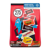 HERSHEY'S front of bag showing assorted Halloween candy, convenient bulk choice