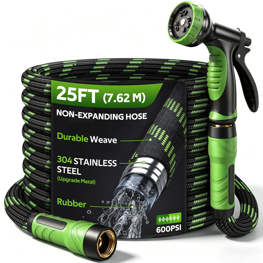 HEYRSUN front packaging showing 25 ft hose, clear product information and benefit