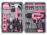 Hi-Spec pink drill front packaging showing kit benefits and compact case