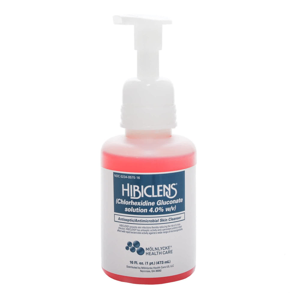 Hibiclens front packaging showing 16 oz pump for reliable antimicrobial use