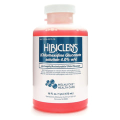 Hibiclens label and ingredients panel displaying product details for staff