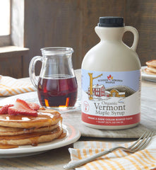 Hidden Springs Maple syrup texture drizzle demonstrating thick robust consistency
