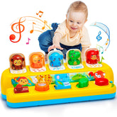 Hieoby front packaging showing colorful pop up toy benefits