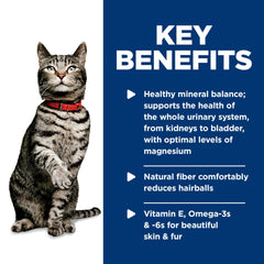 Hill's Science Diet cat eating from bowl, promoting urinary hydration benefits