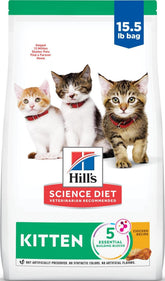 Hill's Science Diet front packaging showing product benefits and kitten image
