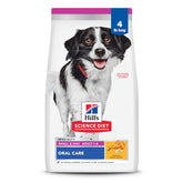 Hill's Science Diet front packaging showing oral care benefits and chicken flavor