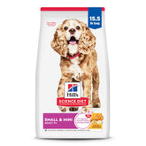 Hill's Science Diet front packaging showing senior small & mini benefit