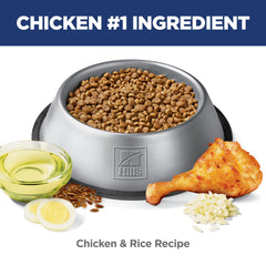 Hill's Science Diet kibble beside a ruler showing small & mini size advantage