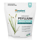 Himalaya front packaging of organic psyllium husk showing label and size benefit