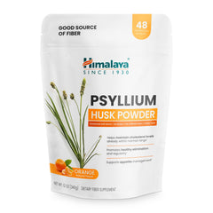 Himalaya front packaging showing orange tub and 48 servings benefit