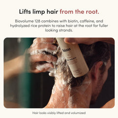 HIMS & HERS Biovolume texture close-up highlighting lightweight volume benefit