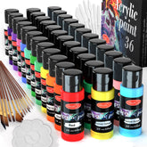 HissiCo front packaging showing 36 color bottles and box, organized for quick access