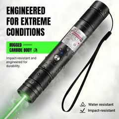 HiTekk close-up green beam visible at distance for clear pointing