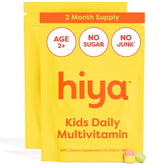 HIYA front packaging bottle showing clear refillable container and label benefit
