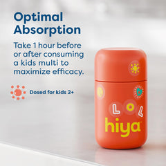 HIYA refillable glass bottle emphasizing sustainable storage and convenience